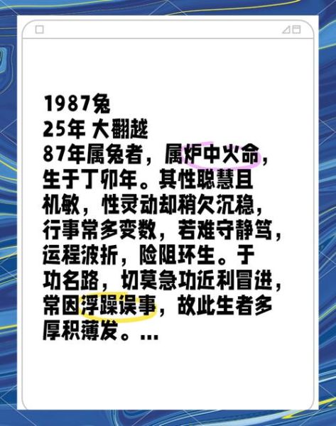 1987年属相是什么生肖属相（1987年属什么生肖）