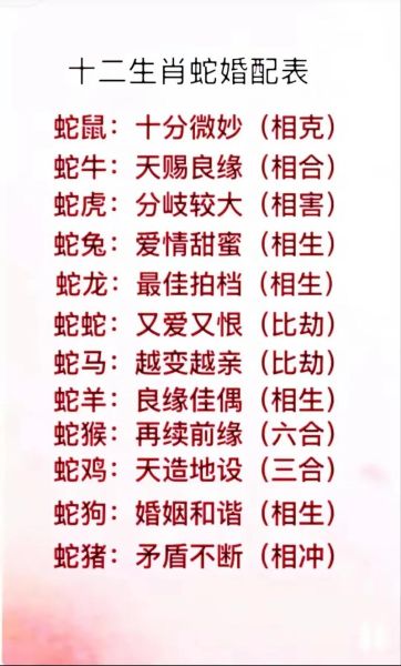 蛇婚配哪些生肖和属相（蛇婚配哪些生肖最合拍？绝配大公开）