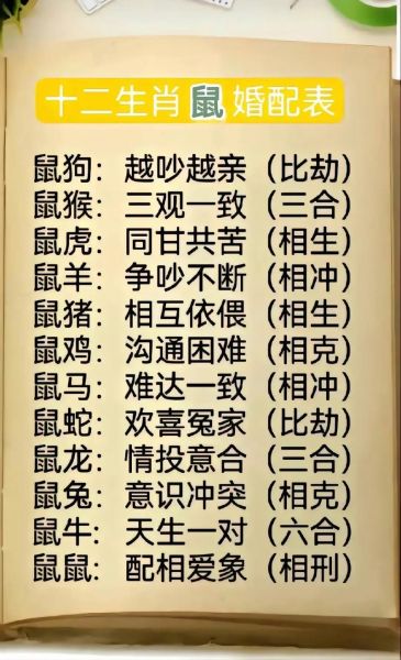 鼠生肖配对属相婚配（鼠生肖最配婚姻属相是谁）