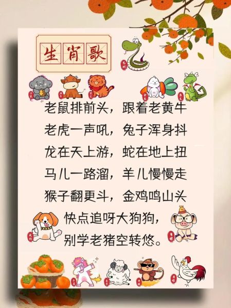 关于生肖属相的儿歌（十二生肖儿歌大全）