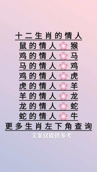 情人属相是什么生肖（情人属相配对最佳生肖）