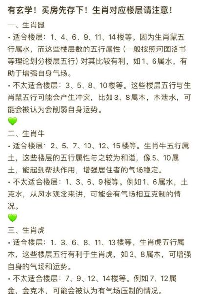 生肖属相配住楼层（夫妻生肖选楼层吉凶速查表）