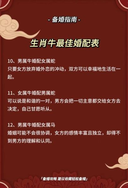 生肖属牛配偶属相（属牛配偶属什么生肖最合适）