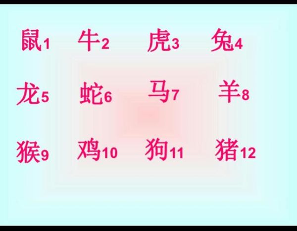 子丑寅卯对应生肖属相