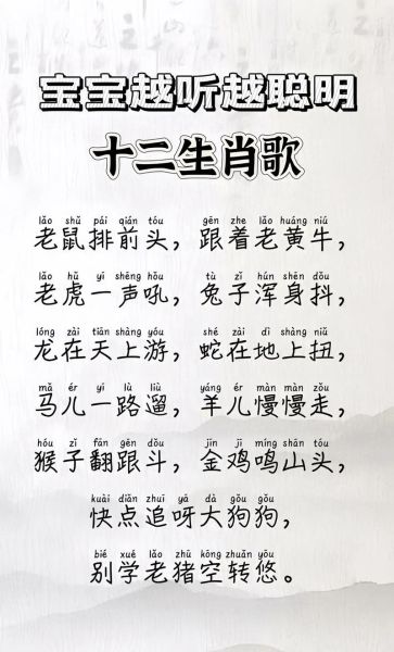 十二生肖属相诗歌（十二生肖属相诗歌大全）