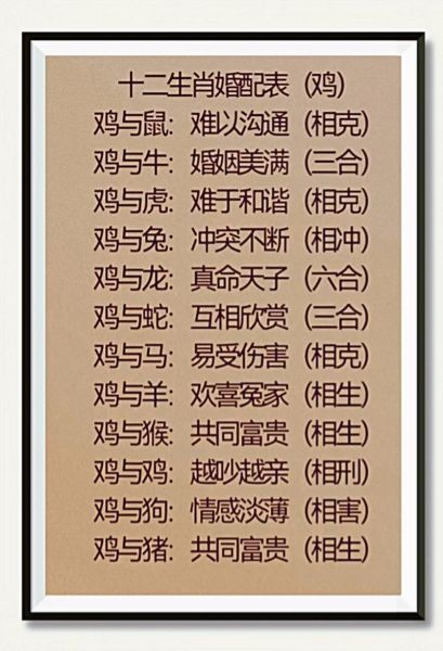 生肖鸡与哪些属相不合（生肖鸡最忌配哪几个生肖💖）