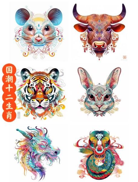 生肖属相创意画教学（零基础学鼠牛虎兔生肖创意水彩涂鸦）