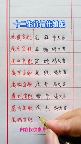 十二生肖属相搭配（十二生肖婚配对照表怎么看准）