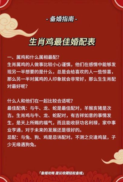 生肖鸡喜欢什么属相（生肖鸡和什么属相最合）