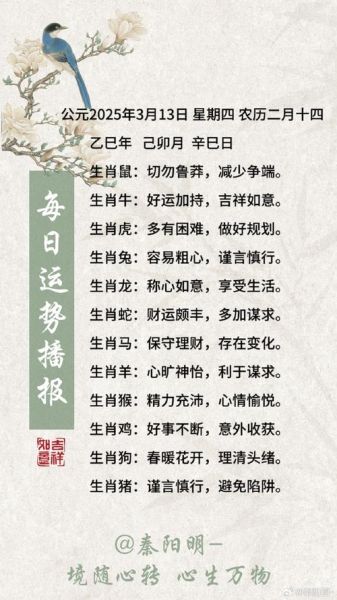 明日生肖属相（明日生肖查询表（每天快速对照））