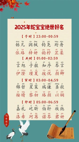 生肖属相宝宝名字大全(2025属蛇宝宝名字带什么字最吉利)