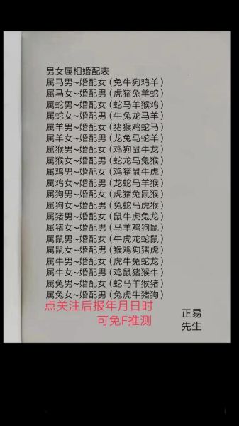 男生肖女生属相（男生肖女生属相配对真的准吗？）