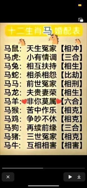 属相马不合的生肖(属马和什么生肖相冲相克)