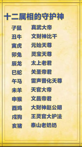 道教属相生肖对照（道教十二生肖本命真一览表）